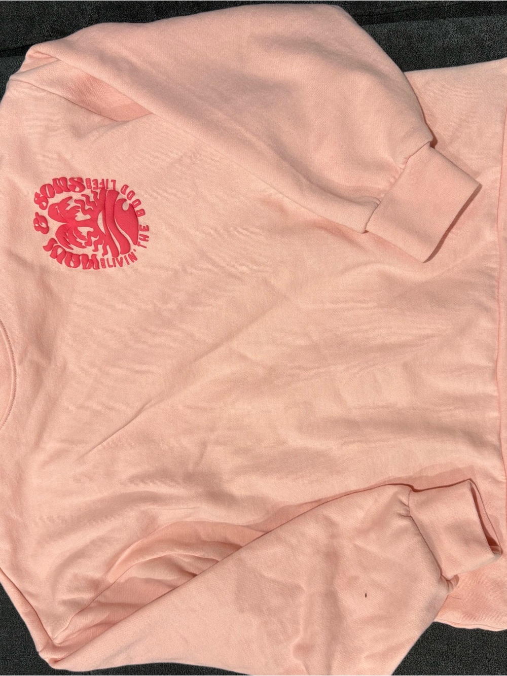 Maui and Sons Pink Pullover Sweatshirt with Red Logo